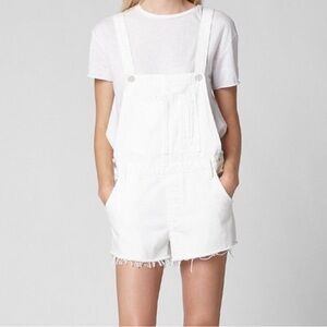 BLANK NYC Short White Denim Overalls